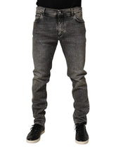Dolce & Gabbana Gray Cotton Stretch Slim Fit Men Denim Jeans - IT56 | XXL - Jeans