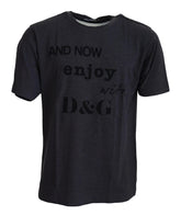 Dolce & Gabbana Gray Crewneck Cotton Short Sleeve T-shirt - IT56 | XXL - T-Shirts