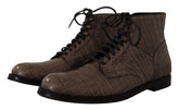 Dolce & Gabbana Gray Crocodile Leather Derby Boots - EU42/US9