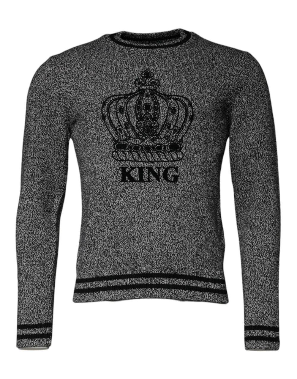 Dolce & Gabbana Gray Crown King Cashmere Pullover Sweater - IT46 | S - Sweaters