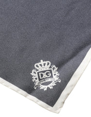 Dolce & Gabbana Gray Crown Logo Square Handkerchief Scarf - Scarves & Shawls