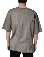 Dolce & Gabbana Gray DG Logo Print Cotton Round Neck T-shirt - IT50 | L