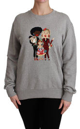 Dolce & Gabbana Gray #dgfamily Cotton Pullover Sweater - Sweaters