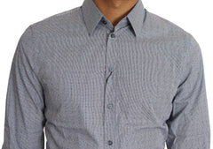 Dolce & Gabbana Gray Dotted Semi Fitted Formal SICILIA Shirt - IT37 | XS - Shirts
