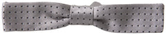 Dolce & Gabbana Gray Dotted Silk Adjustable Men Neck Papillon Bow Tie - Neckties