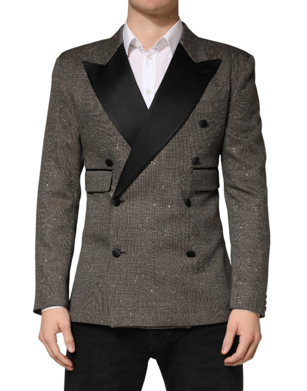 Dolce & Gabbana Gray Double Breasted 2 Button Jacket Blazer - IT52 | XL
