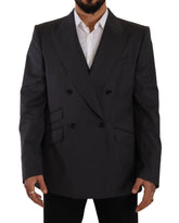 Dolce & Gabbana Gray Double Breasted 2 Piece SICILIA Blazer - IT56 | XL - Sport Jackets