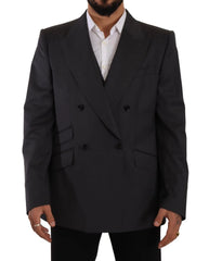 Dolce & Gabbana Gray Double Breasted 2 Piece SICILIA Blazer - IT56 | XL - Sport Jackets