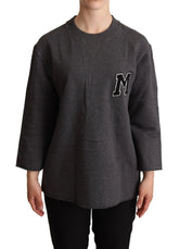 Dolce & Gabbana Gray Embroidered Women Pullover Sweater - IT38 | S - Sweaters