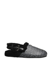 Dolce & Gabbana Gray Faux Fur Jacquard Mules Sandals Shoes - EU44/US11