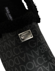 Dolce & Gabbana harmaa tekoturkisjakardikuvioitu mokkakilpivarpaat - EU44/US11