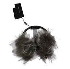 Dolce & Gabbana Gray Fox Fur Crystal Ear Muffs - Earmuffs