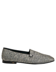 Dolce & Gabbana Gray Glitter Lurex DG Logo Dress Loafers Shoes - EU42/US9