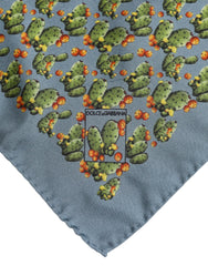 Dolce & Gabbana Gray Green Cactus Print Square Foulard Scarf - Scarves & Shawls