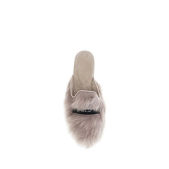 Dolce & Gabbana gråa lammulls-sandaler