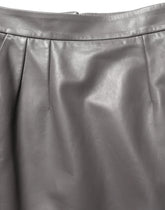 Dolce & Gabbana Gray Leather High Waist Pencil Cut Midi Skirt - IT40|S