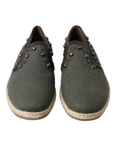 Alfaias em Linho e Pele Cinza Dolce & Gabbana com Rebites - EU40/US7