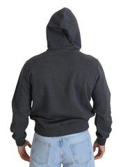 Dolce & Gabbana Gray Logo Cotton Hooded Sweatshirt Sweater - IT50 | L - Hoodies