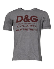 Dolce & Gabbana Gray Logo Print Cotton Crew Neck Men T-shirt - T-Shirts