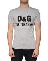 Dolce & Gabbana Gray Logo Print Crewneck Short Sleeve T-shirt - IT44 | XS - T-Shirts
