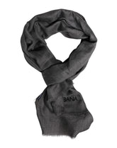 Dolce & Gabbana Gray Logo Print Neck Warmer Wrap Shawl Scarf - Scarves & Shawls