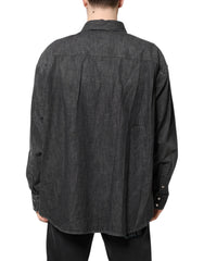 Dolce & Gabbana Gray Long Sleeves Button Down Denim Shirt - Shirts