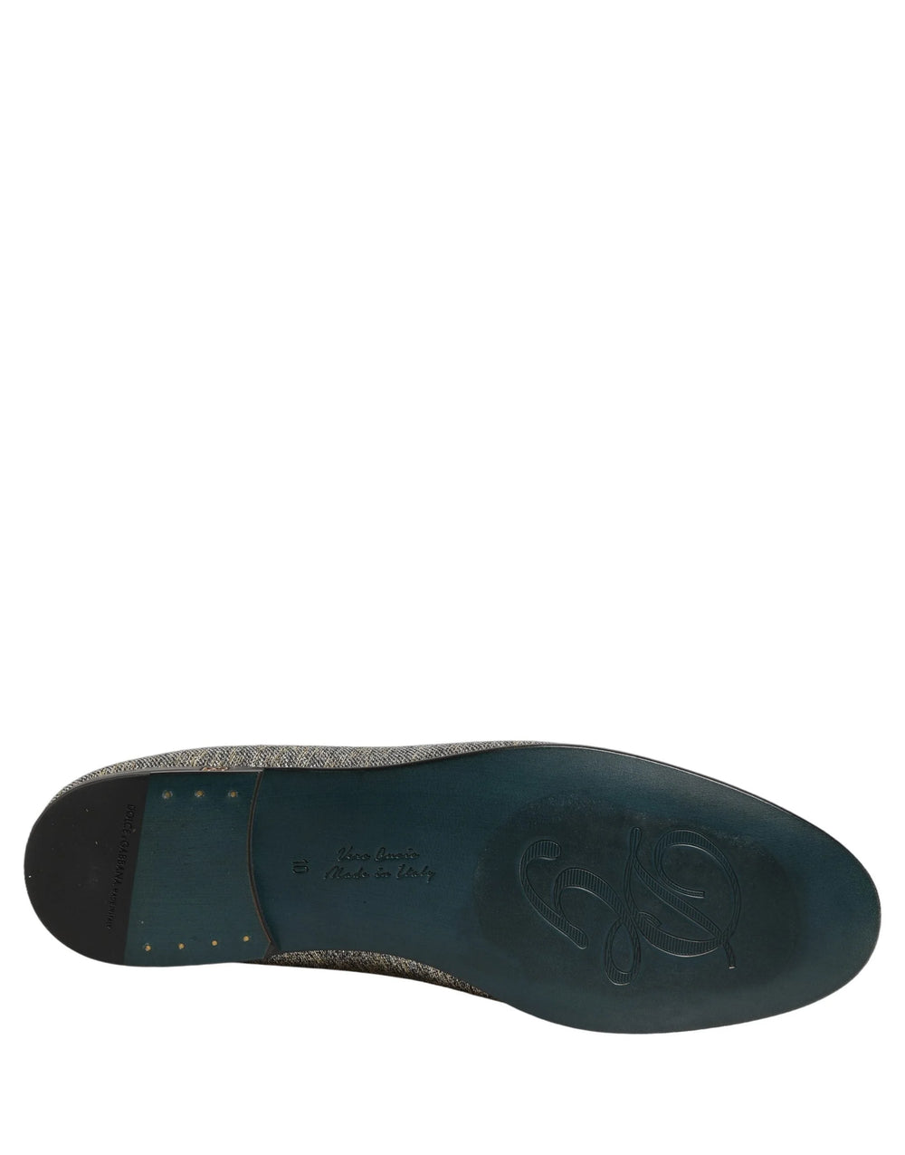 Dolce & Gabbana heren dress loafers in grijs lurex glitter met een strakke amandelteen en leren zolen.
