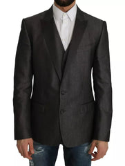 Dolce & Gabbana Gray MARTINI 2 Piece Vest Coat Blazer - IT50 | L - Sport Jackets
