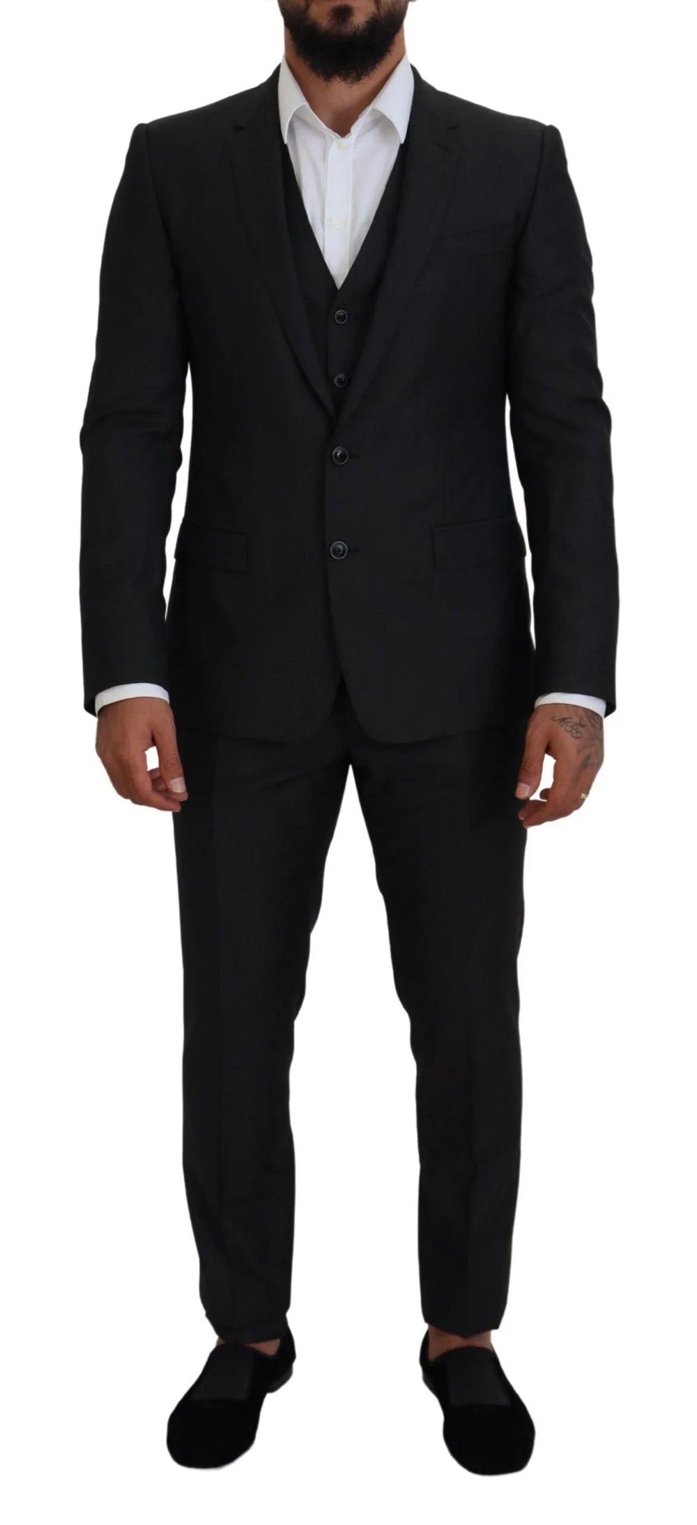 Dolce & Gabbana Gray MARTINI 3 Piece Slim Fit Suit - Suits