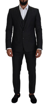 Dolce & Gabbana Gray MARTINI 3 Piece Slim Fit Suit - Suits