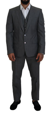 Dolce & Gabbana Gray MARTINI 3 Piece Slim Fit Suit - Suits
