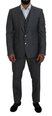 Dolce & Gabbana Gray MARTINI 3 Piece Slim Fit Suit - Suits
