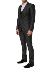 Dolce & Gabbana Gray MARTINI Slim Fit Formal 3 Piece Suit - IT46 | S