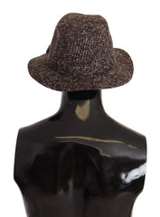 Dolce & Gabbana Gray Melange Blended Textured Tweed Hat - Fedoras