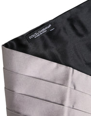 Dolce & Gabbana Gray Men 100% Silk Belt Wide Waist Cummerbund - Suspenders