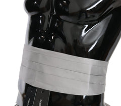Dolce & Gabbana Gray Men Waist Belt 100% Silk Cummerbund - Suspenders