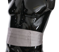 Dolce & Gabbana Gray Men Waist Belt 100% Silk Cummerbund - Suspenders