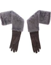 Dolce & Gabbana Gray Mink Fur Lambskin Suede Leather Gloves - Gloves & Mittens