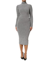 Dolce & Gabbana Gray Nylon Bodycon Sheath Long Sleeves Dress - IT40|S - Dresses