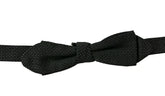 Dolce & Gabbana Gray Pattern Silk Adjustable Neck Bow Tie - Neckties