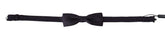 Dolce & Gabbana Gray Pattern Silk Adjustable Neck Papillon Bow Tie - Neckties