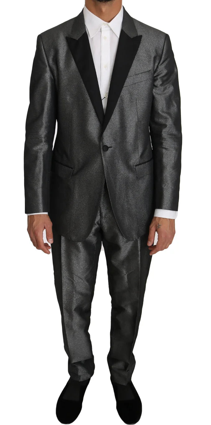 Dolce & Gabbana Gray Patterned MARTINI 2 Piece Suit - IT54 | XXL - Pant Suits