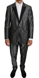 Dolce & Gabbana Gray Patterned MARTINI 2 Piece Suit - IT54 | XXL - Pant Suits