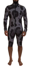 Dolce & Gabbana Gray Patterned Polyester Wetsuit Swimwear - IT48 | M - One-Piece Swimsuits