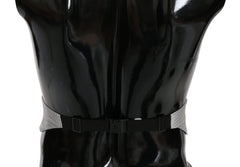 Dolce & Gabbana Gray Patterned Waist Belt Silk Cummerbund - Traditional Clothing Accessories