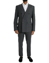 Dolce & Gabbana Gray Plaid Wool MARTINI Formal 2 Piece Suit - IT54 | XL - Pant Suits