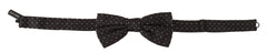 Dolce & Gabbana Gray Polka Dot 100% Silk Neck Papillon Tie - Neckties