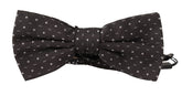 Dolce & Gabbana Gray Polka Dot 100% Silk Neck Papillon Tie - Neckties