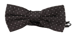 Dolce & Gabbana Gray Polka Dot 100% Silk Neck Papillon Tie - Neckties