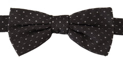 Dolce & Gabbana Gray Polka Dot 100% Silk Neck Papillon Tie - Neckties